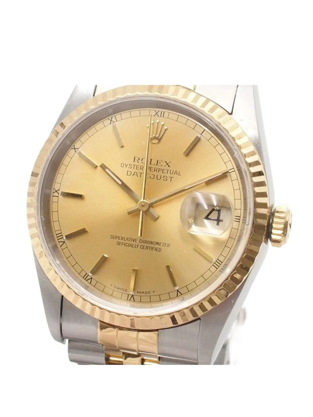 Rolex Datejust Jubilee Bracelet Champagne 18K Yellow Gold SS Watch Automatic